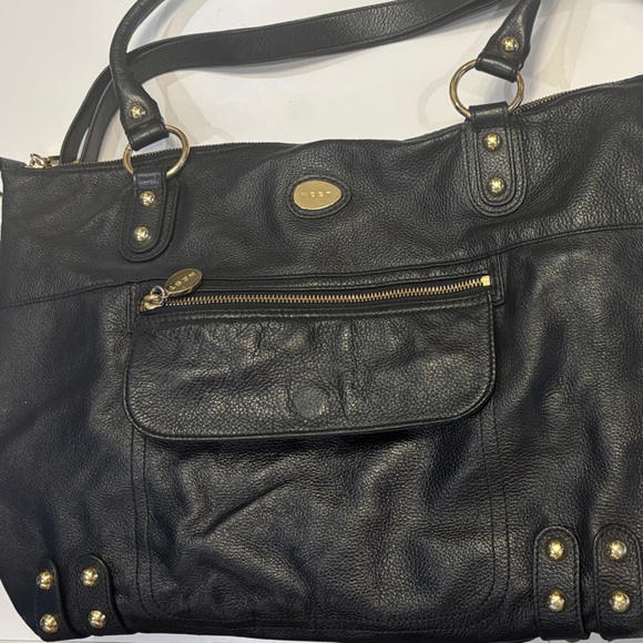 Nest Handbags - Luxurious NEST Black Leather Baby Diaper Bag that’s more like a high end purse!
